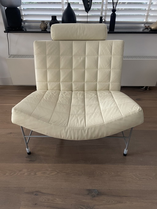 Fauteuil Leolux Volare en cuir blanc crème