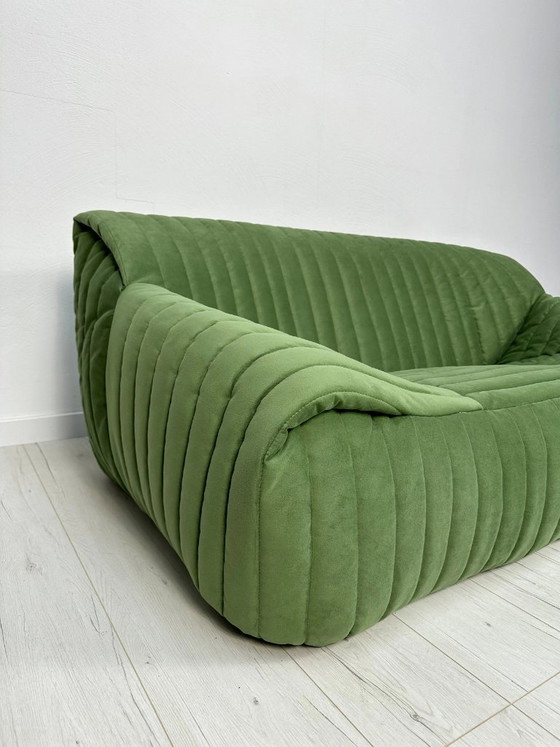 Image 1 of Canapé Sandra vintage d'Annie Hiéronimus pour Cinna, velours vert, design français, années 1970