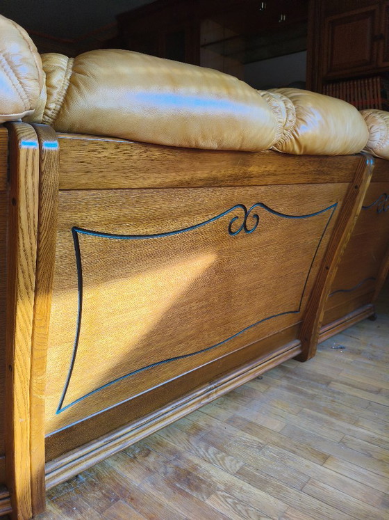 Divano in stile Art Nouveau di origine olandese – Taller artesano holandés, Divani angolari, Leather, Metal (photo 6 of 22)