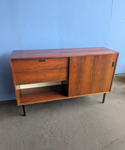 Mid Century Dressoir/ Wandkast Met Bargedeelte 1960s – Metal, Wood (photo 2 of 14)