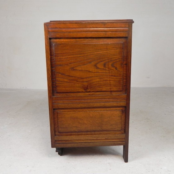 Art Deco nightstand with marble top, 1930s, Wood, Beige (photo 8 of 24)
