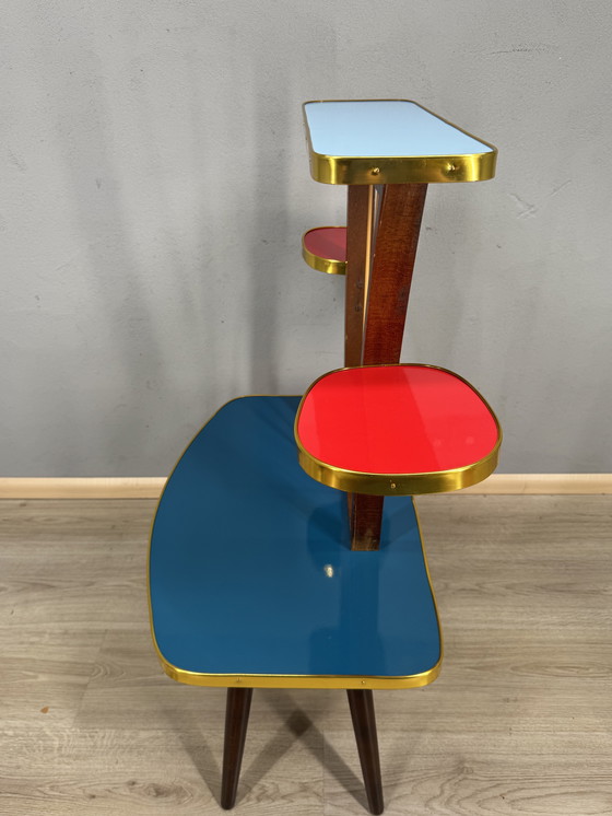 Image 1 of Vintage Formica Mid-Century Plantentafel met Space Age vibes