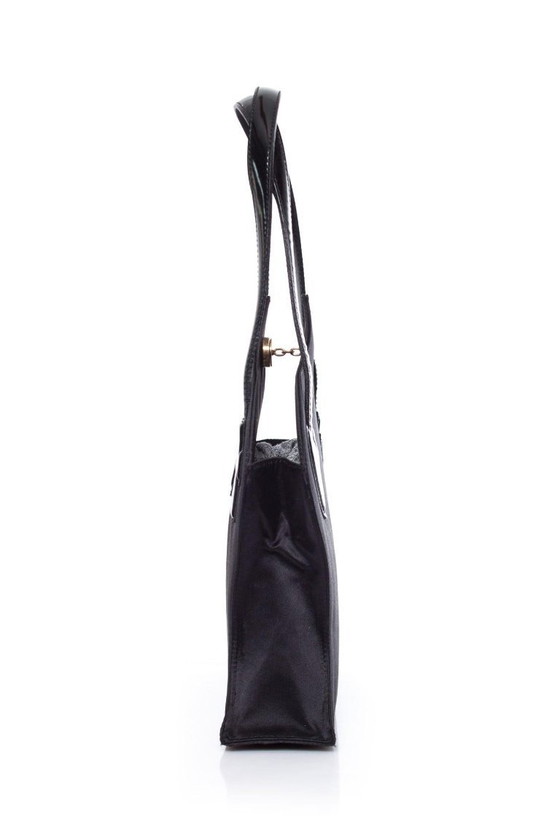 Image 1 of Borsa Christian Lacroix in seta e pelle verniciata.
