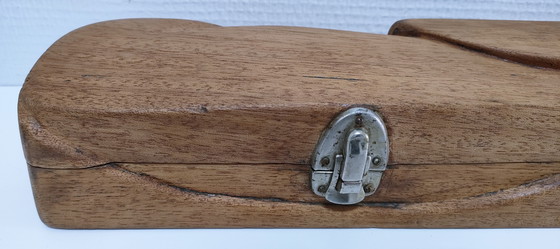 Image 1 of boîte bois queue billard sculpturale