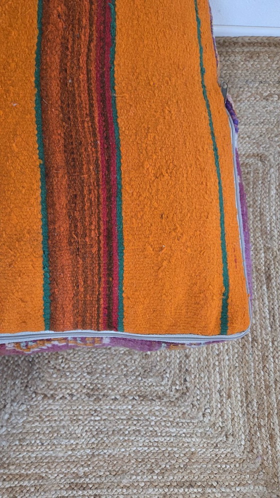Image 1 of Moroccan pouf, purple floor cushion