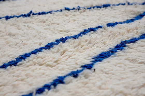 Tappeto Beni Ouarain bianco e blu. – Tappeti, Wool, Cotton (photo 6 of 16)