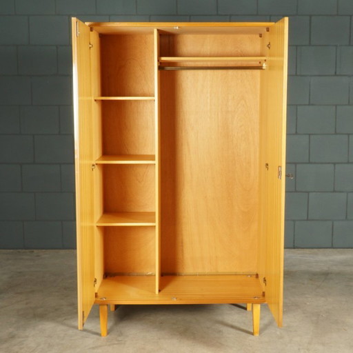 Vintage two-door closet - walnut - 1960s