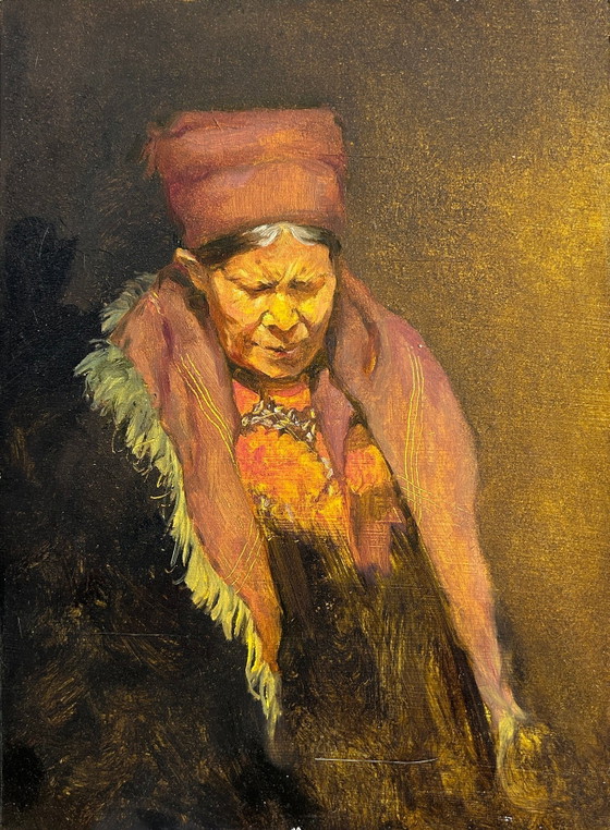 Ritratto Originale Olio su Tela "Portrait 001" – Li Feng (1977) – Realismo su Legno – 2026 – Dipinti e disegni (photo 2 of 4)