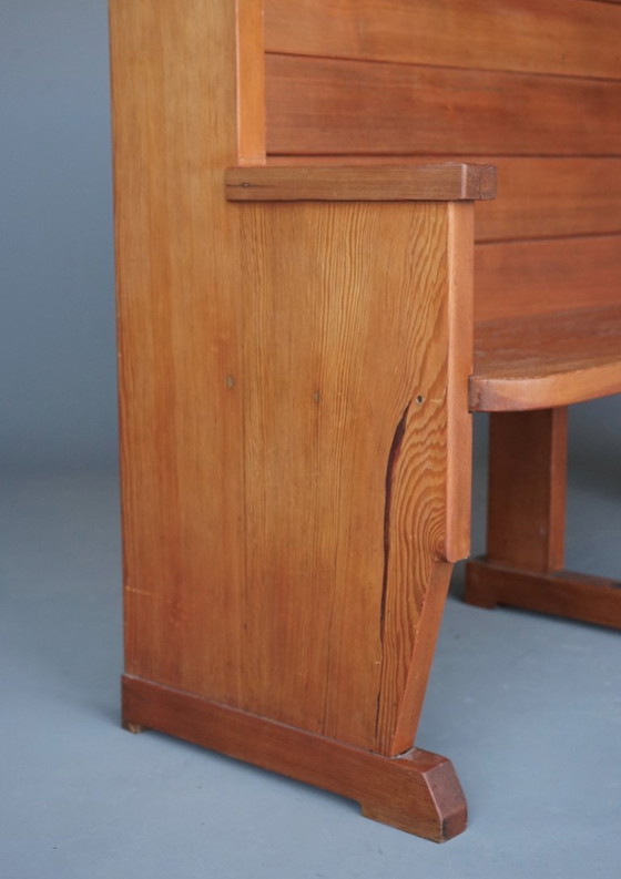 Image 1 of Vintage Nederlandse grenen kerkbank, jaren 1930