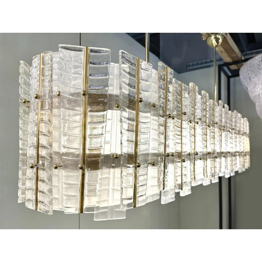 Luxuriöser, moderner italienischer Kronleuchter aus Muranoglas in Gold von Simoeng