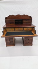 Antique solid English mahogany standing wall desk