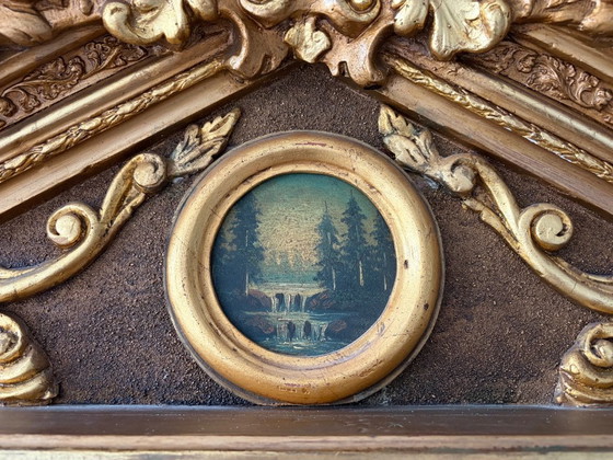 Großer antiker Goldspiegel (210 x 112,5 cm) – Glass, Wood (photo 3 of 7)