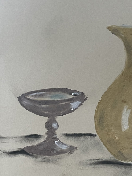 Image 1 of Natura morta firmata a pastello naturale "La brocca"