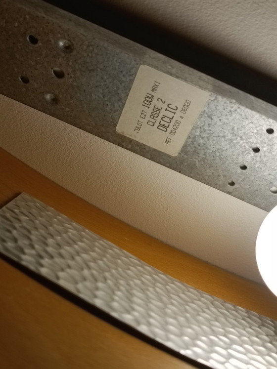 Image 1 of Grandes appliques bois laiton par Declic France 1980s