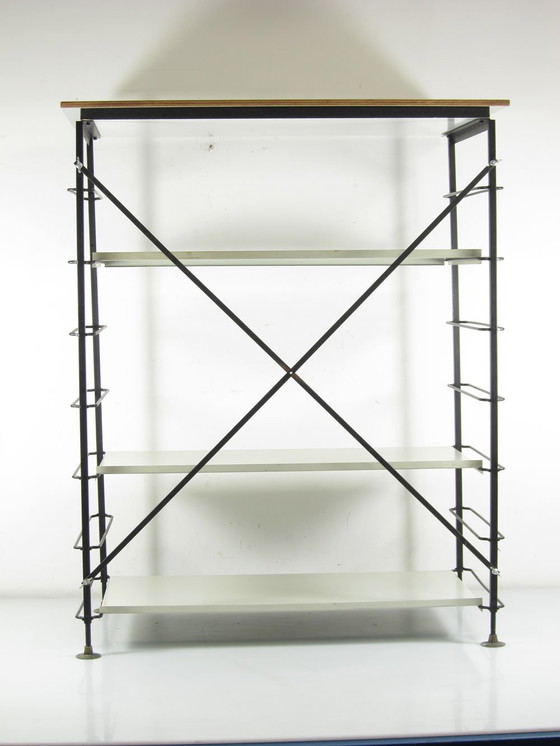 Image 1 of Minimalistisch klassiek vintage design vrijstaand tafelblad met verstelbare planken