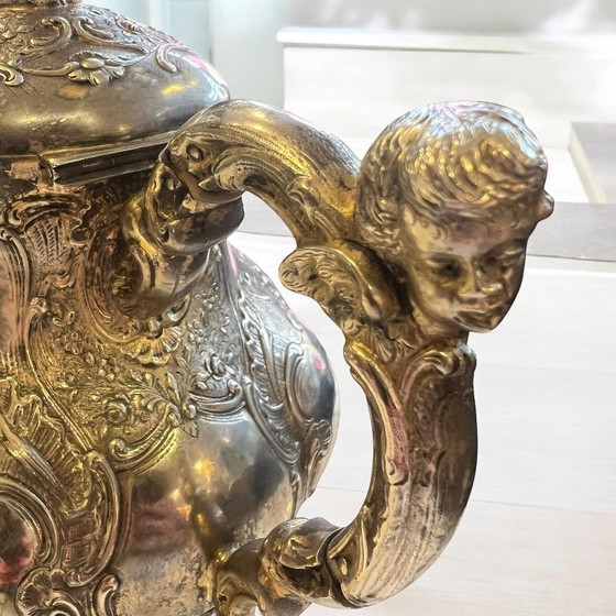 Image 1 of Teiera barocca in argento massiccio 800, punzonata, made in Germany 1900-1920 ca.