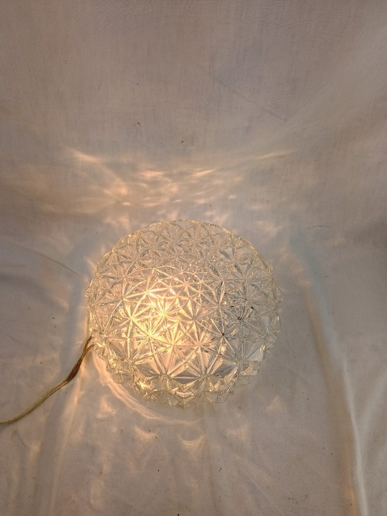 Image 1 of Elegante vintage Franse plafondlamp, vlak gemonteerd, VIANNE, midden 20e eeuw