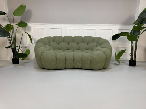 Roche Bobois Bubble 2.5 Seater Green Designer Sofa Fabric Couch