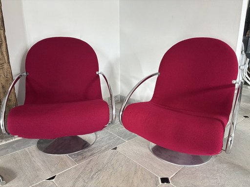 Sillones del sistema 123 de Verner Panton para Fritz Hansen