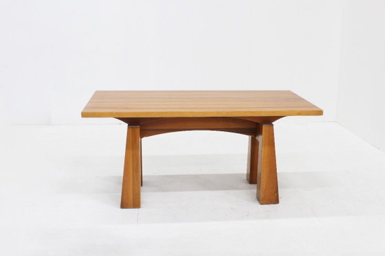 Vintage dining Table 1960s Italy, Eettafels, Hout, Bruin, 1970 (foto 5 van 9)
