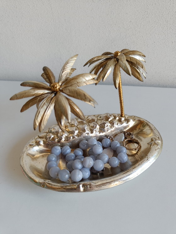 Vintage Palm Tree Jewellery Tray – Hollywood Regency, 1970s/80s – Decorative Objects, Metal (photo 4 of 10)