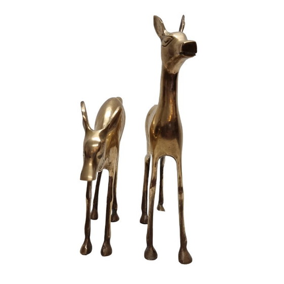 Image 1 of Ciervo de latón estilo Hollywood Regency