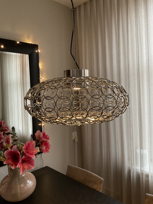 Terzani GRA design pendant lamp oval nickel