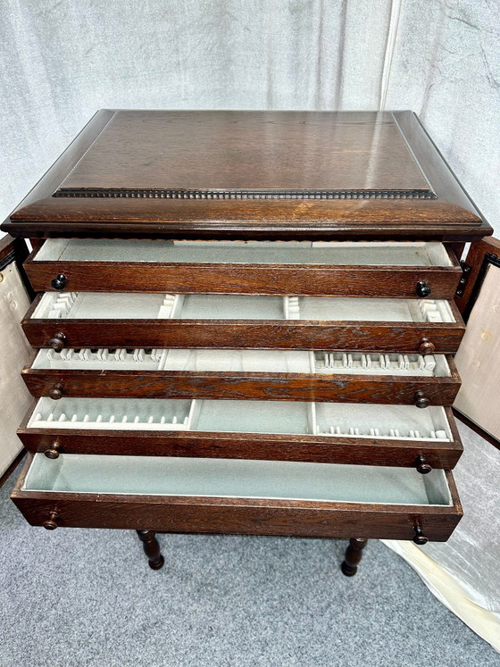 Antico mobile portaposate danese, Rovere, XX secolo, Armadi contenitori, Legno, Marrone (foto 6 di 15)