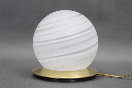 1980s Italian Globe Glass Table Lamp