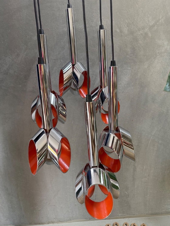 Design vintage - Lampe à suspension RAAK Amsterdam Tulip Cascade – Chrome (photo 7 of 15)