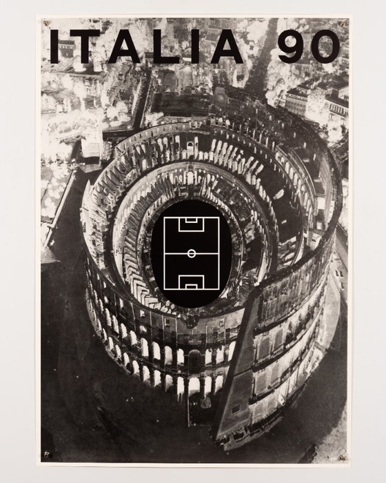 Image 1 of Italia 90 – Original Vintage Poster by Alberto Burri – Contemporary Art – 100x70 cm