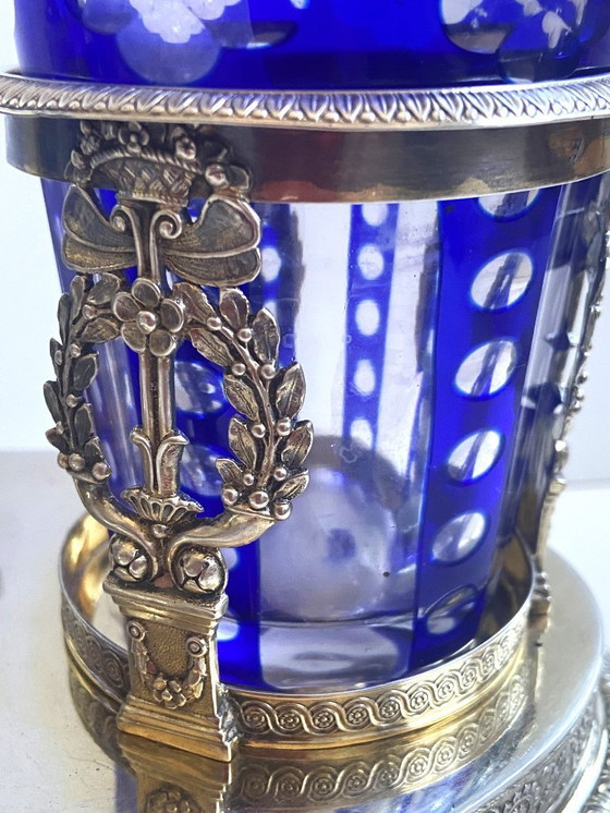 Image 1 of Porte Condiments Argent Massif Ciselé 900 Directoire 1800 Orfèvre AT Paris