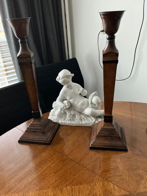 2 chandeliers en bronze