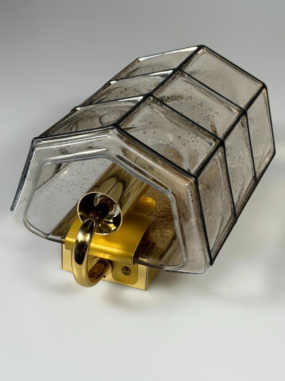 Image 1 of Lámpara de pared de los años 60/70, Glassworks Limburg, Alemania, vidrio y metal.