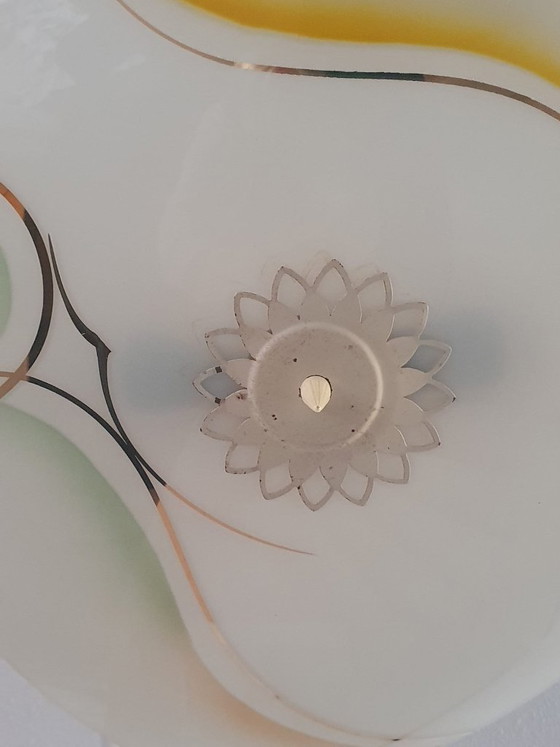 Plafonniere 60-er jaren, Ceiling lights, Glass, Metal, Black (photo 2 of 5)