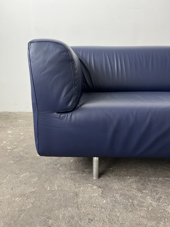 Image 1 of Cassina Met designer sofa couch leather blue