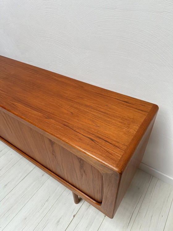 1960s Vintage Large Danish Design Teak Sideboard with Tambour Doors, OMANN JUN, Wood, Brown (photo 12 of 19)