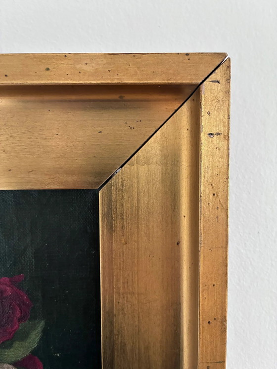 Vintage original floral rose still life oil painting – Paintings & Drawings, Wood, Canvas (photo 11 of 15)
