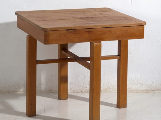 Tavolo da Lavoro in Legno Antico – Tavolino Europeo – circa 1920–1950 – Console, Rustic (photo 2 of 40)