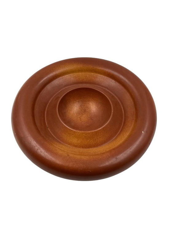 Image 1 of Groot bruin keramisch middenstuk uit het midden van de 20e eeuw, Franco Bucci Italië, jaren 70.