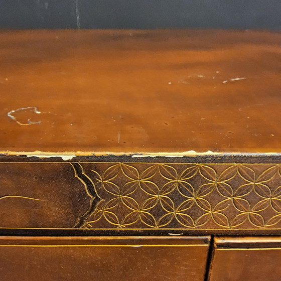 Image 1 of Mobile cinese rosso vintage uccelli, fiori / mobile bohémien / mobile orientale / mobile cinese rosso