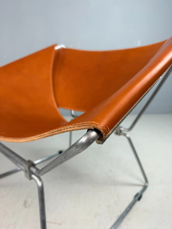 Image 1 of Poltrona in pelle cognac AP-14 di Pierre Paulin per A. Polak, 1955