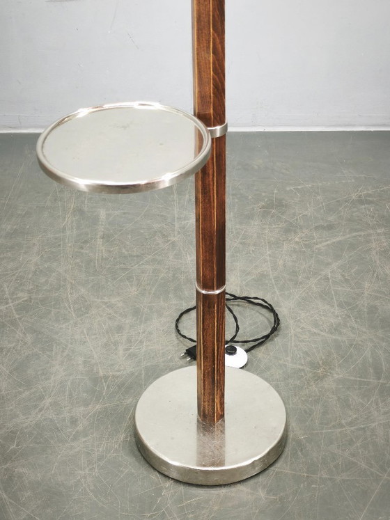 Image 1 of Tsjechische Art Deco verstelbare vloerlamp met tafel, jaren 1930