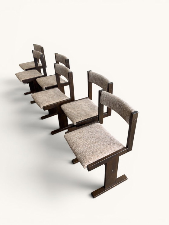 Set mit 6 Esszimmerstühlen von Poul H. Poulsen für Gangsø Møbler – Textile, Wood (photo 7 of 9)