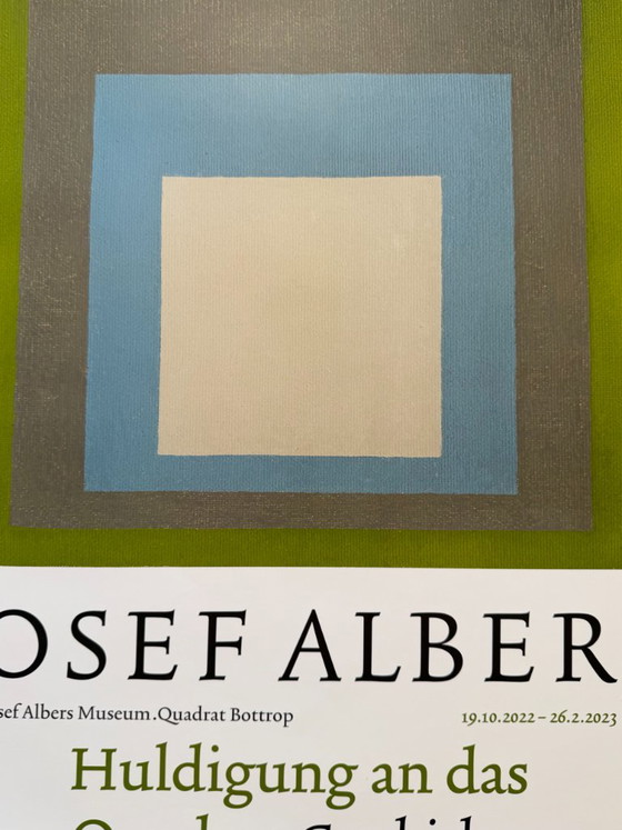 Josef Albers (1888–1976), Studie voor Hommage aan het plein: Lente, 1957, Originele tentoonstellingsposter, (photo 9 of 9)