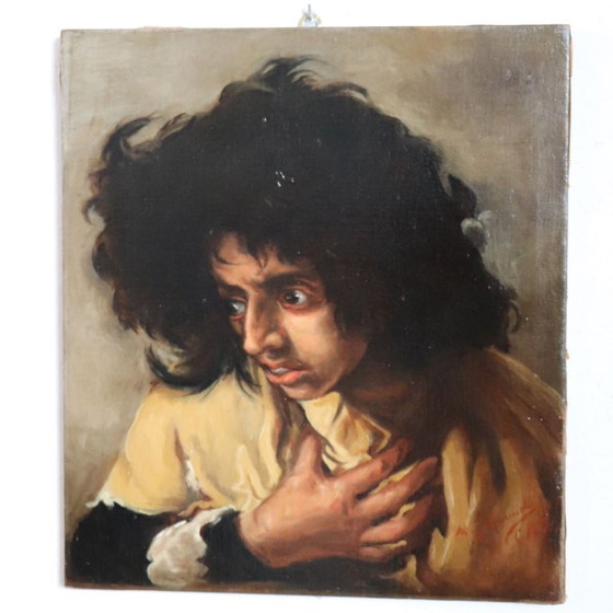 Image 1 of Oil Painting on Canvas, Male Portrait, Signed M. Marinelli dated 1894