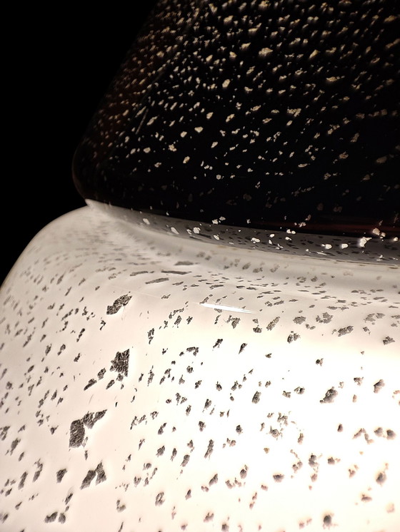 Image 1 of Lampe de table conique de Murano avec feuille d'argent