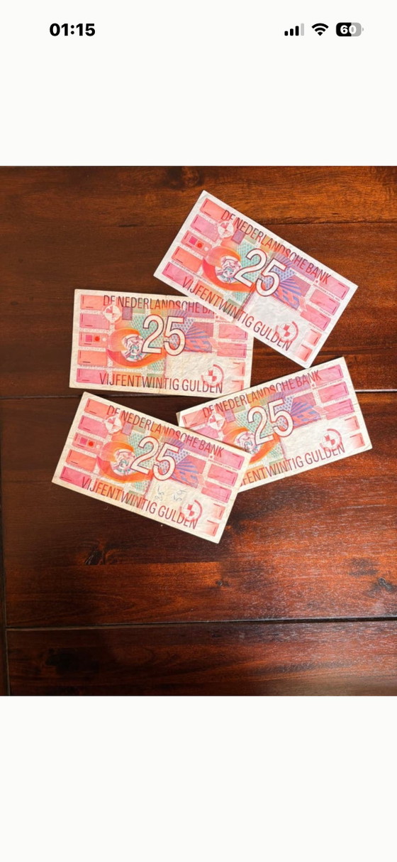Image 1 of Nostalgie : 4 billets de 25 florins