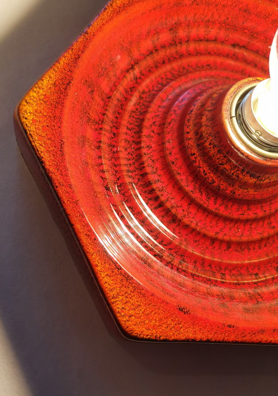 Image 1 of 1 de 3 lámparas de pared de cerámica originales de la era espacial de los años 70 de Hustadt Leuchten