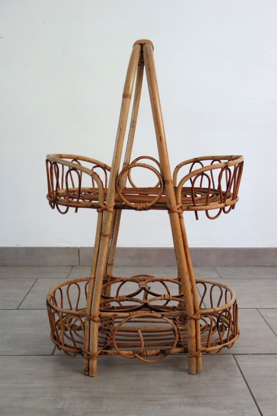 Image 1 of Rotan barwagen uit de jaren 60